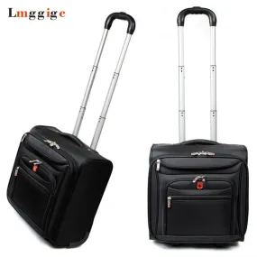 16 Inch Luggage Cabin Bag,Travel Suitcase With Wheel,Oxford Cloth Trolley Case With Lock,Carry