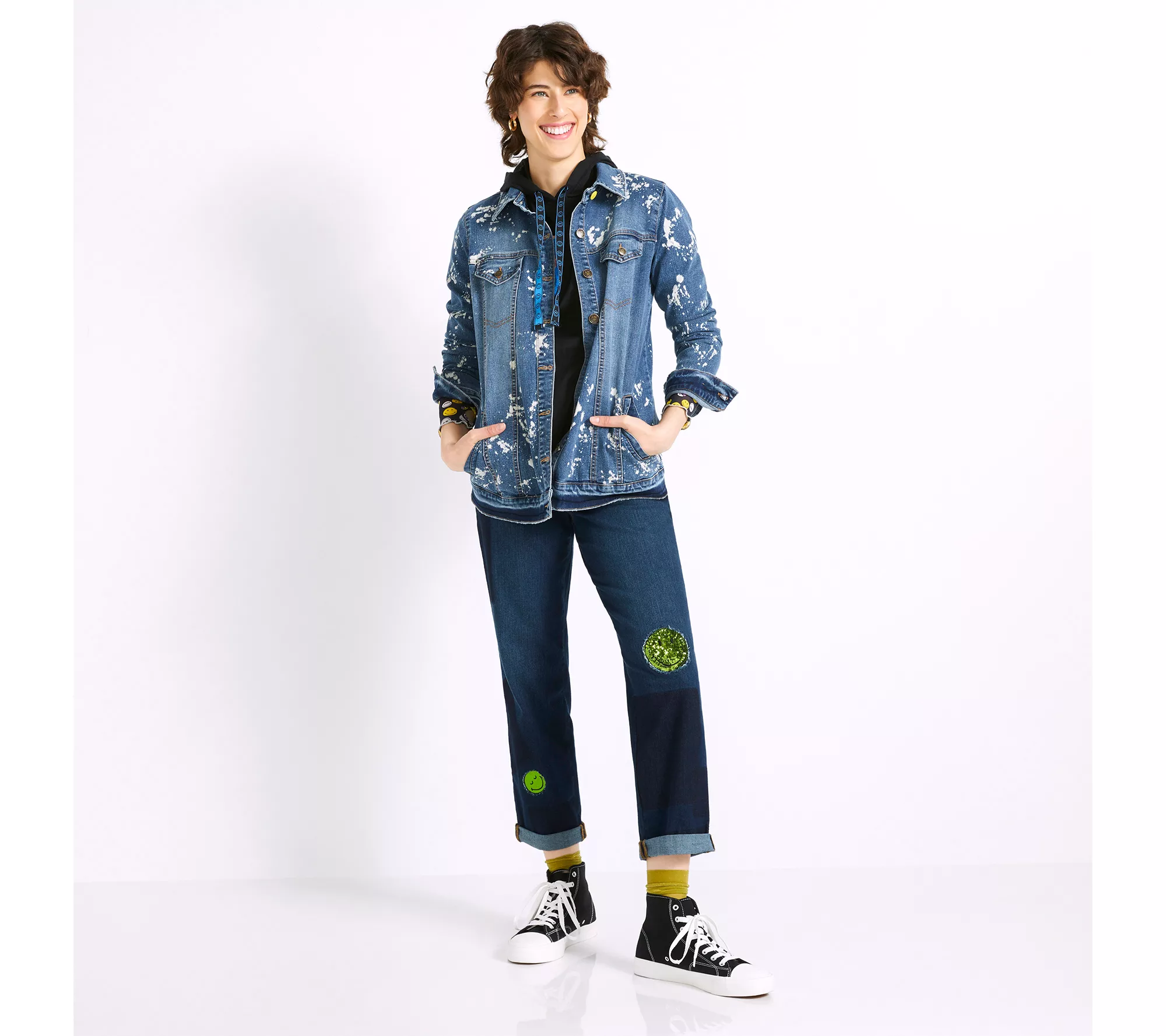 "As Is" LOGO by Lori Goldstein x Smiley World Special Edition Petite Jeans