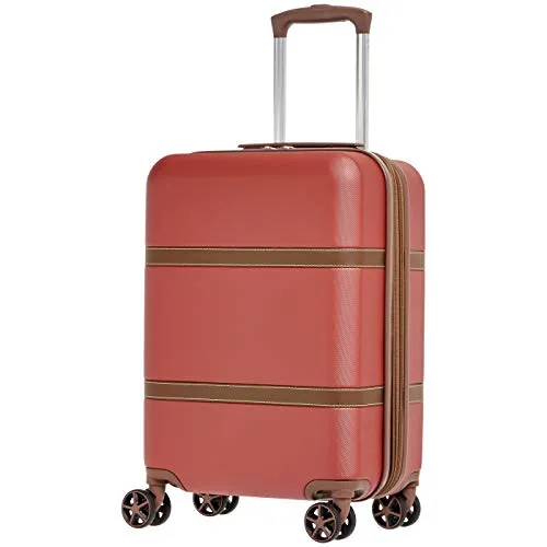 AmazonBasics Vienna Luggage Expandable Suitcase Spinner, 20-Inch Carry-On, Red