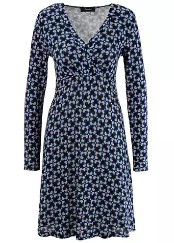 Aniston Graphic Print V-Neck Wrap Jersey Dress | Grattan