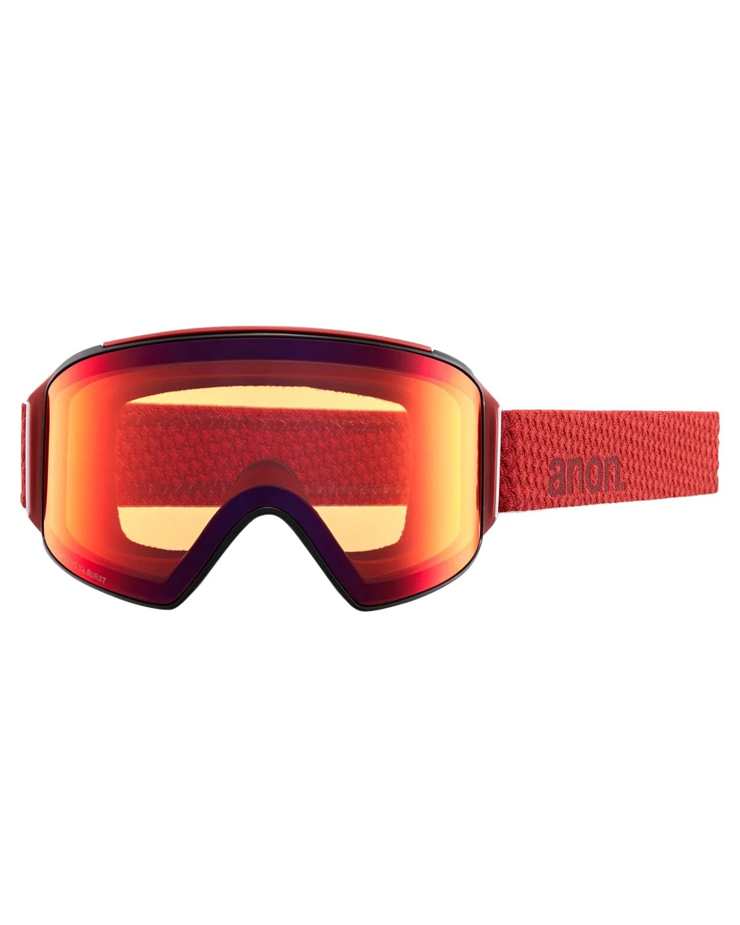 Anon M4 Cylindrical Low Bridge Snow Goggles + Bonus Lens + Mfi Face Mask - Mars/Perceive Sunny Red Lens