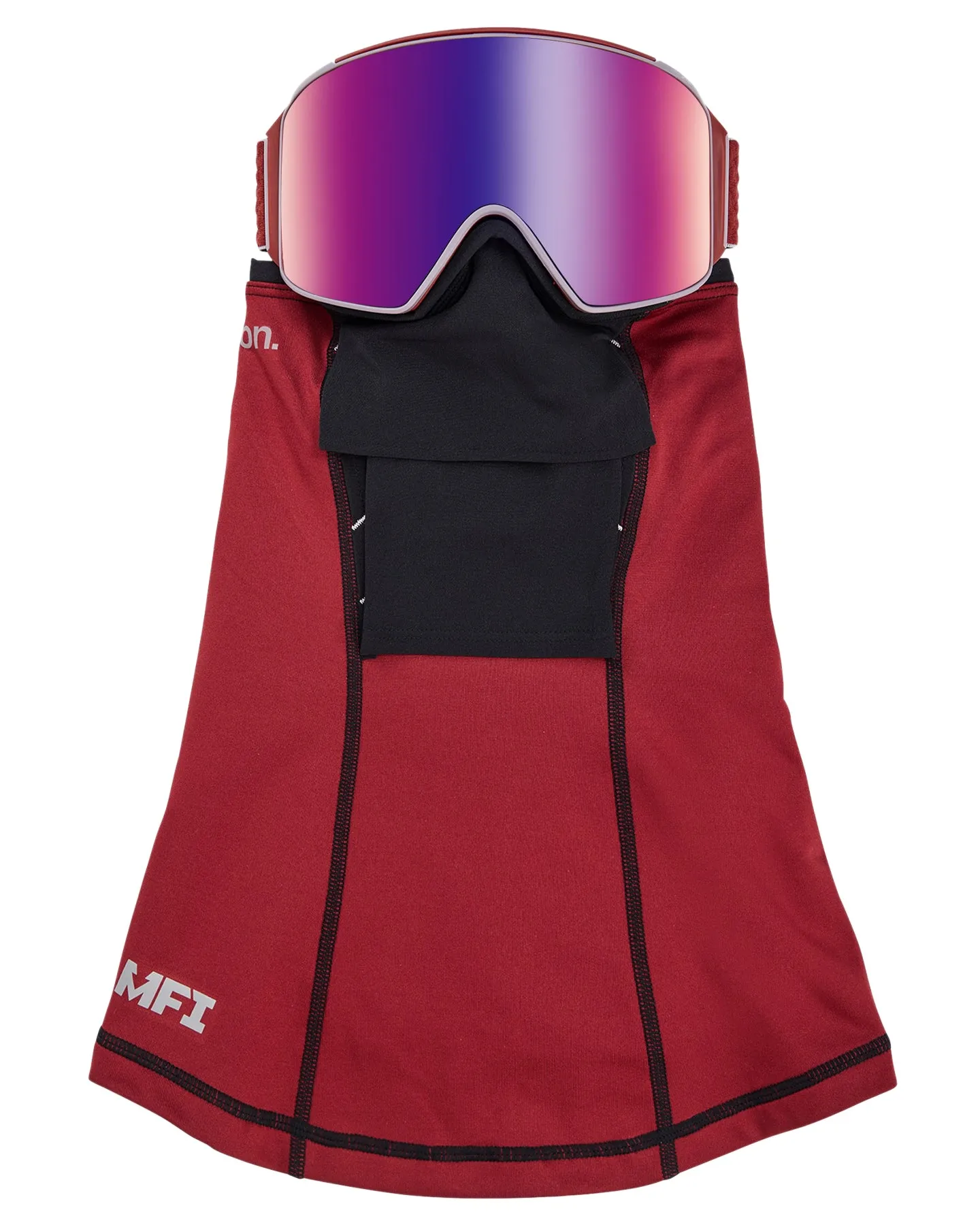 Anon M4 Cylindrical Low Bridge Snow Goggles + Bonus Lens + Mfi Face Mask - Mars/Perceive Sunny Red Lens