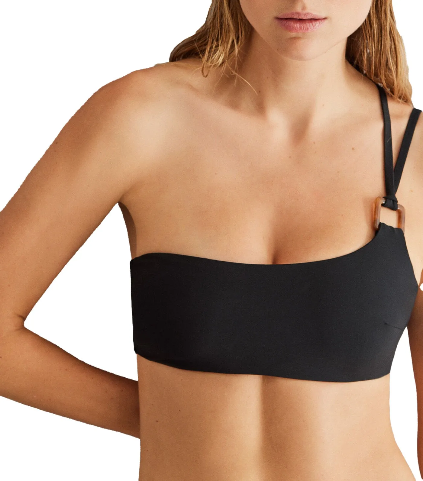 Asymmetrical Bikini Top Black