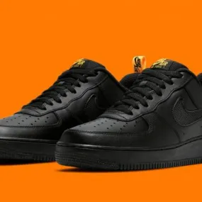 AUTHENTIC Nike Air Force 1 '07 Black Laser Orange Cut Ou...