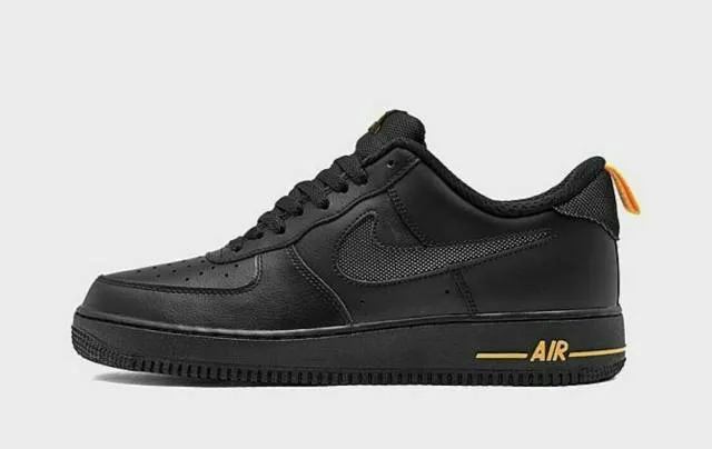 AUTHENTIC Nike Air Force 1 '07 Black Laser Orange Cut Ou...