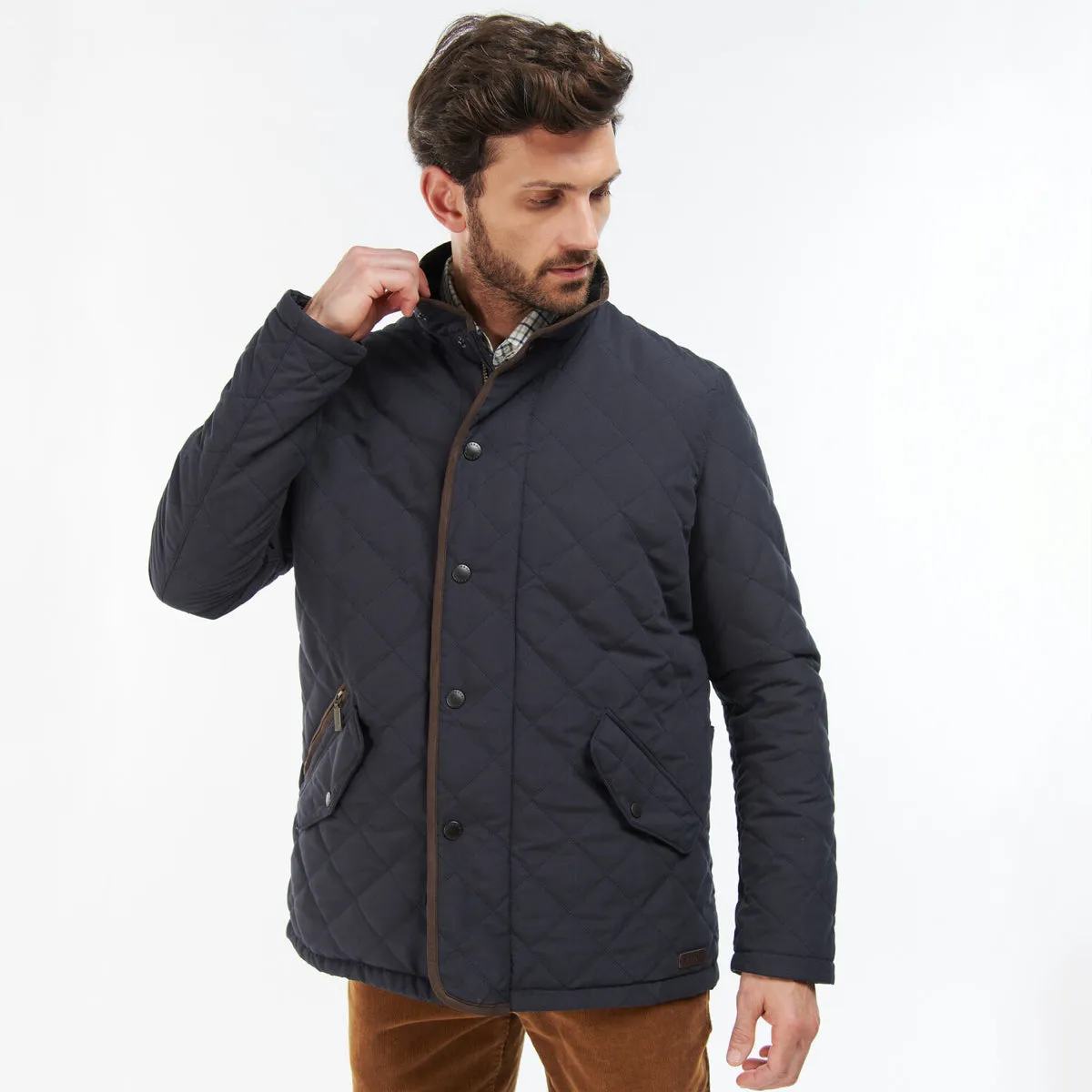 Barbour Waterproof Shoveler Quilted Men's Jacket | Navy