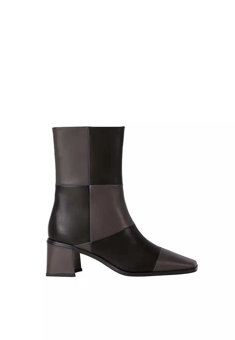 BERACAMY BERACAMY TEGULA Diagonal Ankle Boot - Noir / Cacao