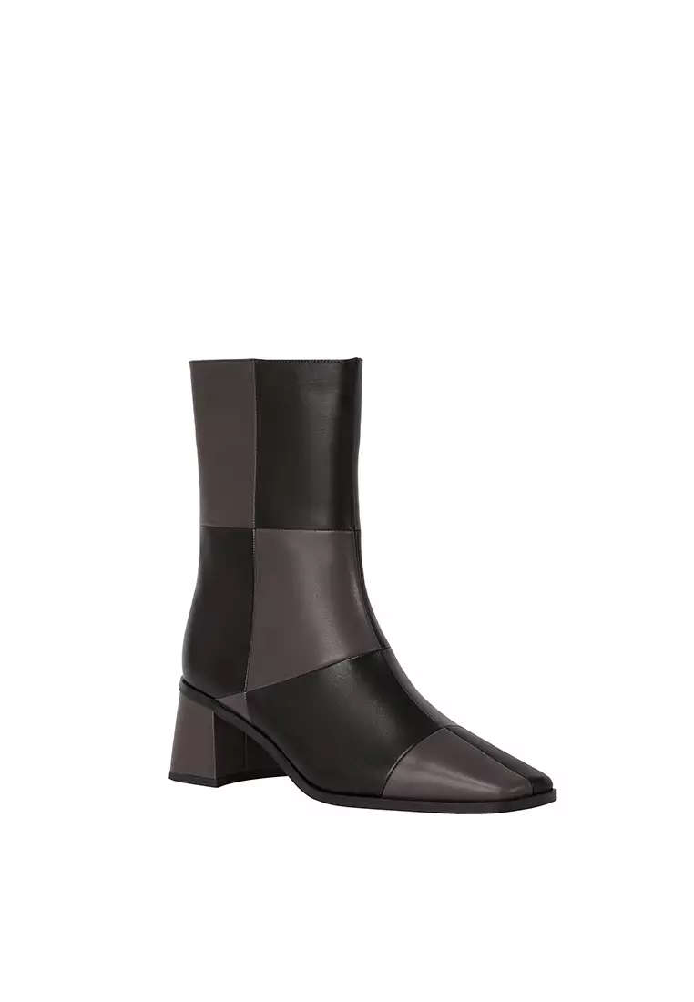 BERACAMY BERACAMY TEGULA Diagonal Ankle Boot - Noir / Cacao