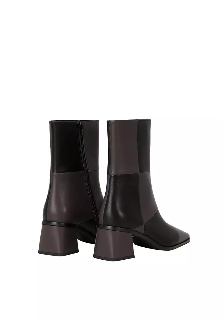 BERACAMY BERACAMY TEGULA Diagonal Ankle Boot - Noir / Cacao