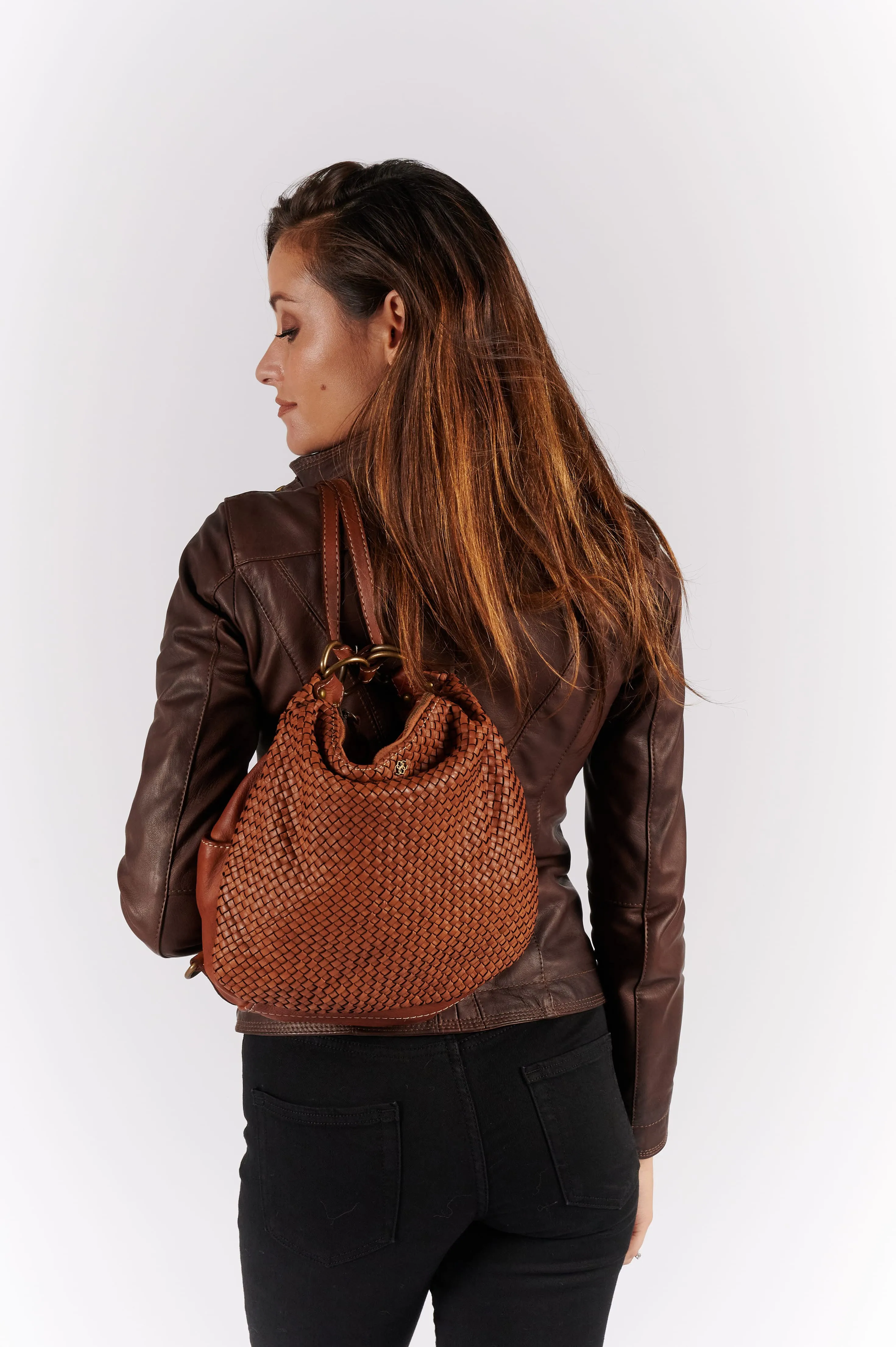 Bologna bag / backpack in woven leather