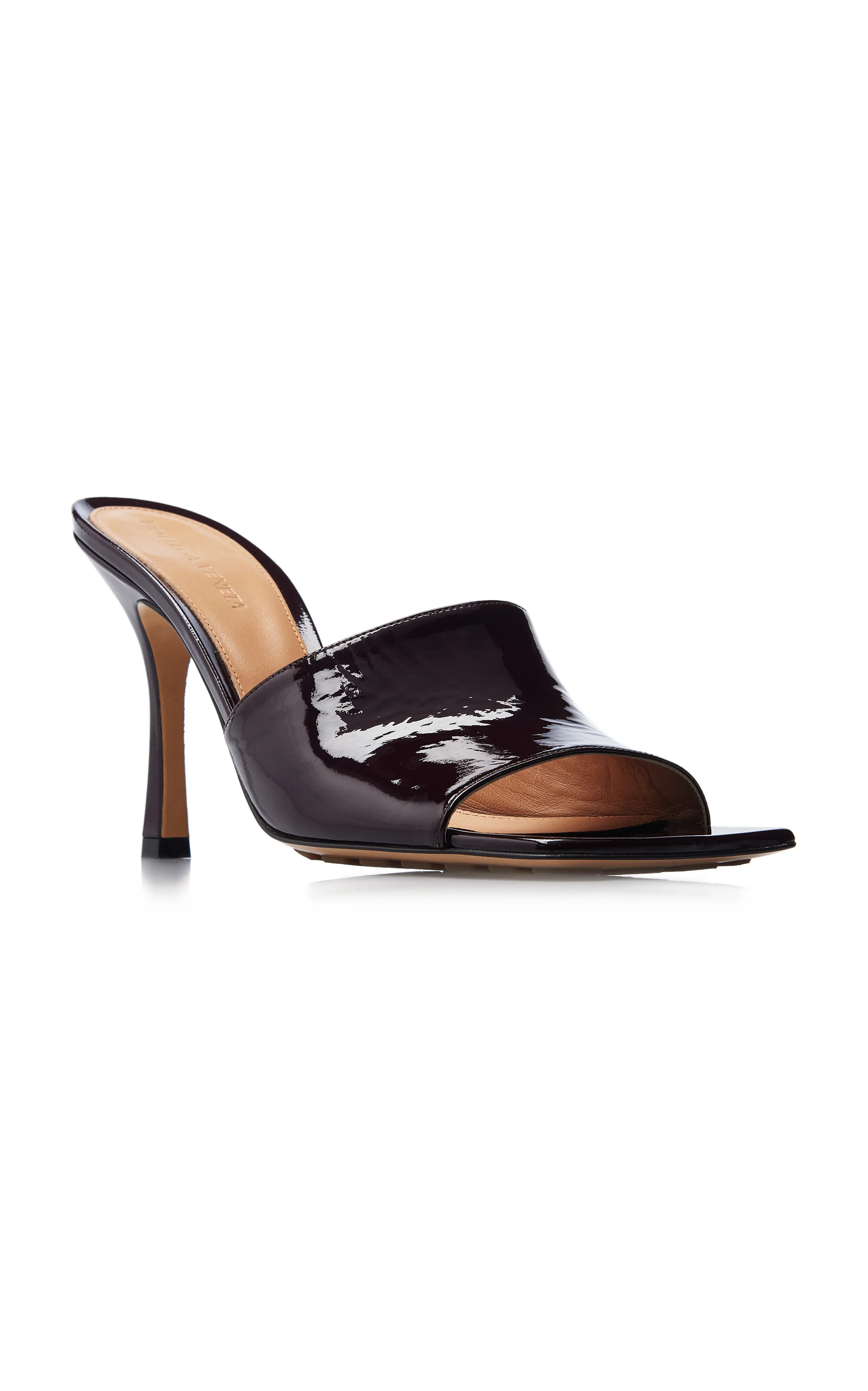 Bottega Veneta Stretch Patent Leather Slide Sandals