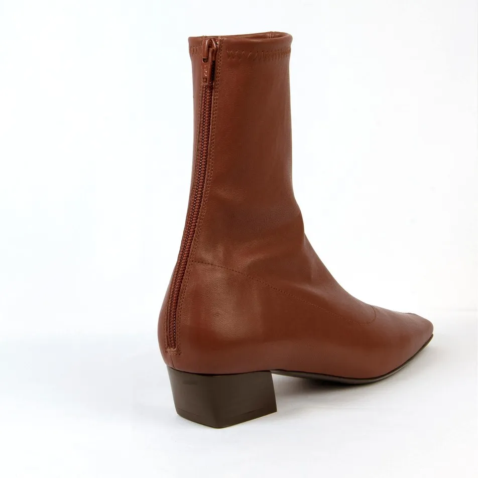 Brown ankle boot in stretchy leather Colette By Far Sequoia