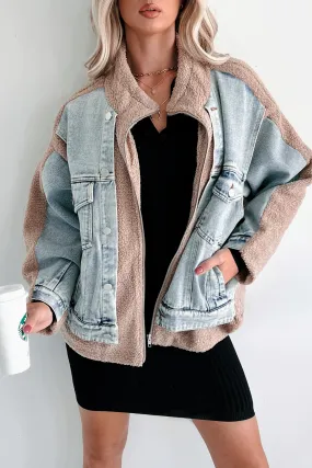 Call It Cozy Denim Teddy Jacket (Multi)