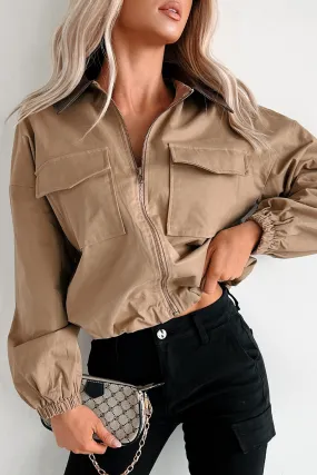 Casual Occasions Contrast Collar Jacket (Brown/Tan)