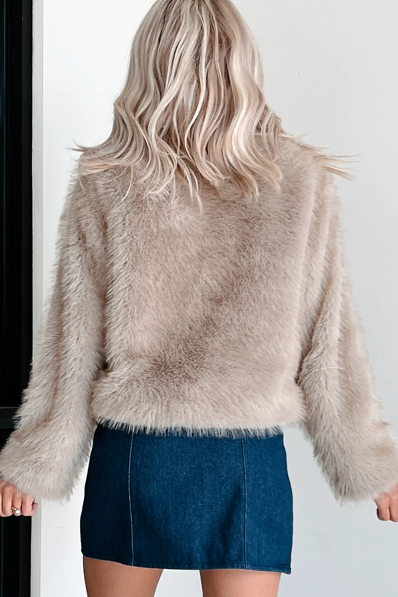 Caviar Wishes Faux Fur Jacket (Taupe)