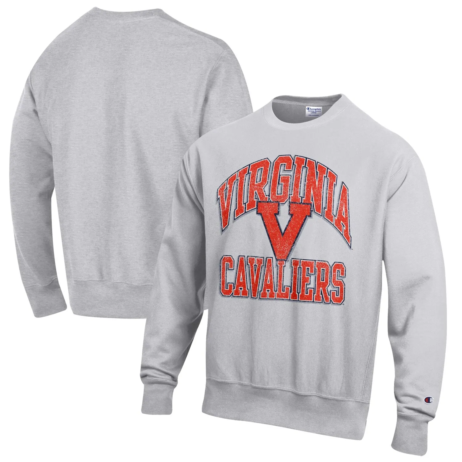 Champion Virginia Cavaliers Heather Gray Vault Late Night Reverse Weave Pullover Sweatshirt