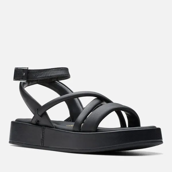 Clarks Women's Alda Leather Cross Sandals