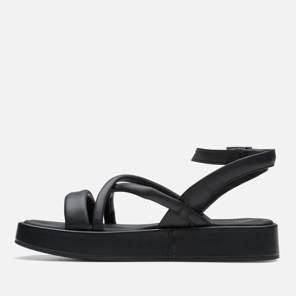 Clarks Women's Alda Leather Cross Sandals