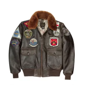 Cockpit USA Top Gun Navy G-1 Jacket Brown USA Made