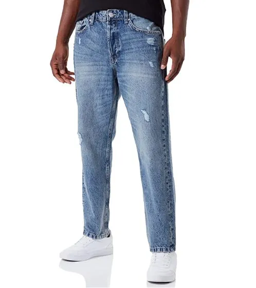 Confezione da 3 pantaloni jeans da uomo larghi Only & SONS Avi cropped o edge larghi blu medio