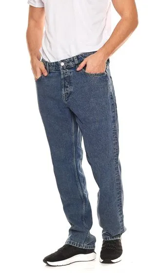 Confezione da 3 pantaloni jeans da uomo larghi Only & SONS Avi cropped o edge larghi blu medio