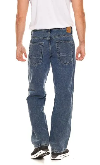 Confezione da 3 pantaloni jeans da uomo larghi Only & SONS Avi cropped o edge larghi blu medio