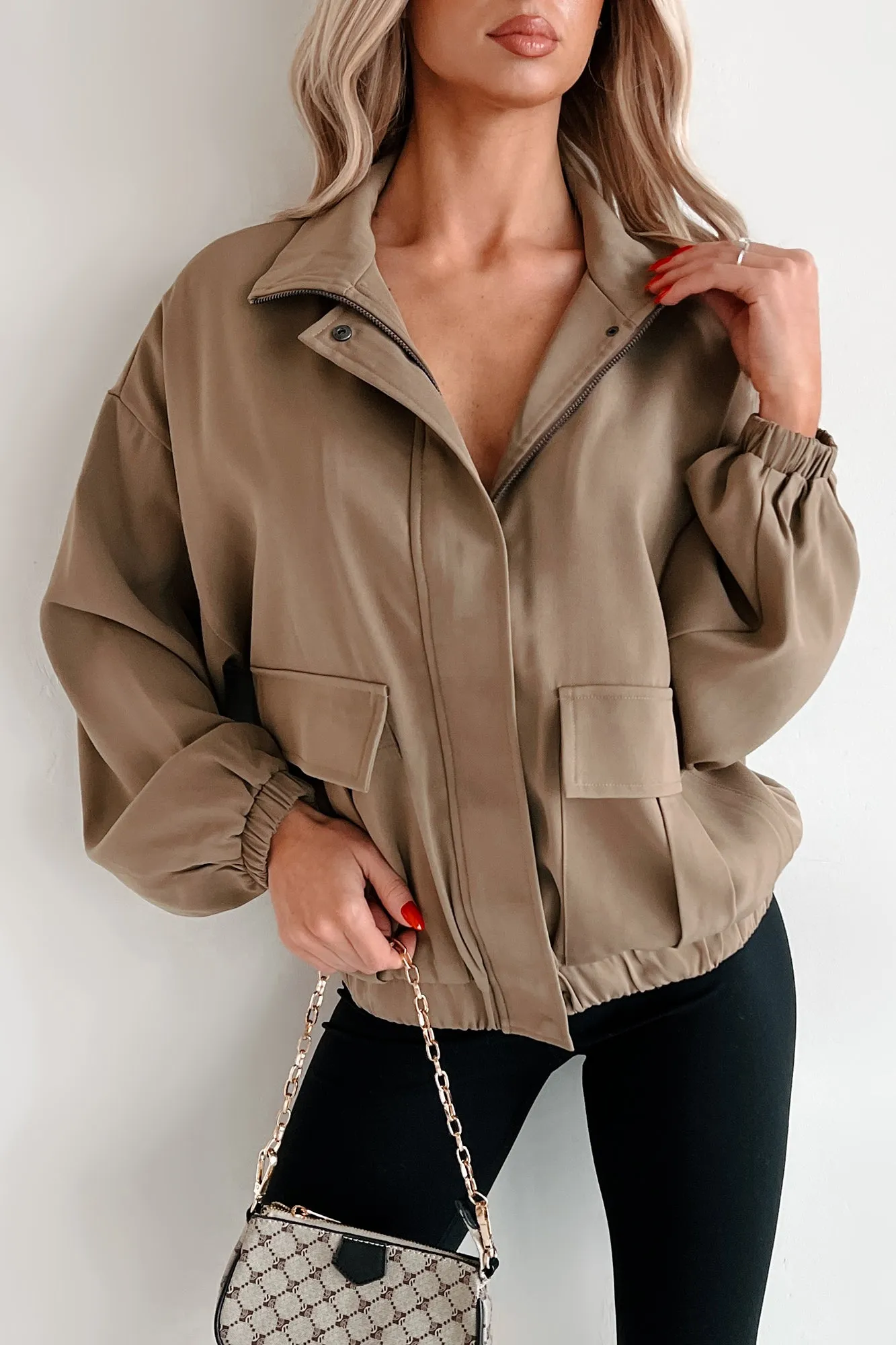 Cool Afternoons Lightweight Zip-Up Jacket (Khaki)