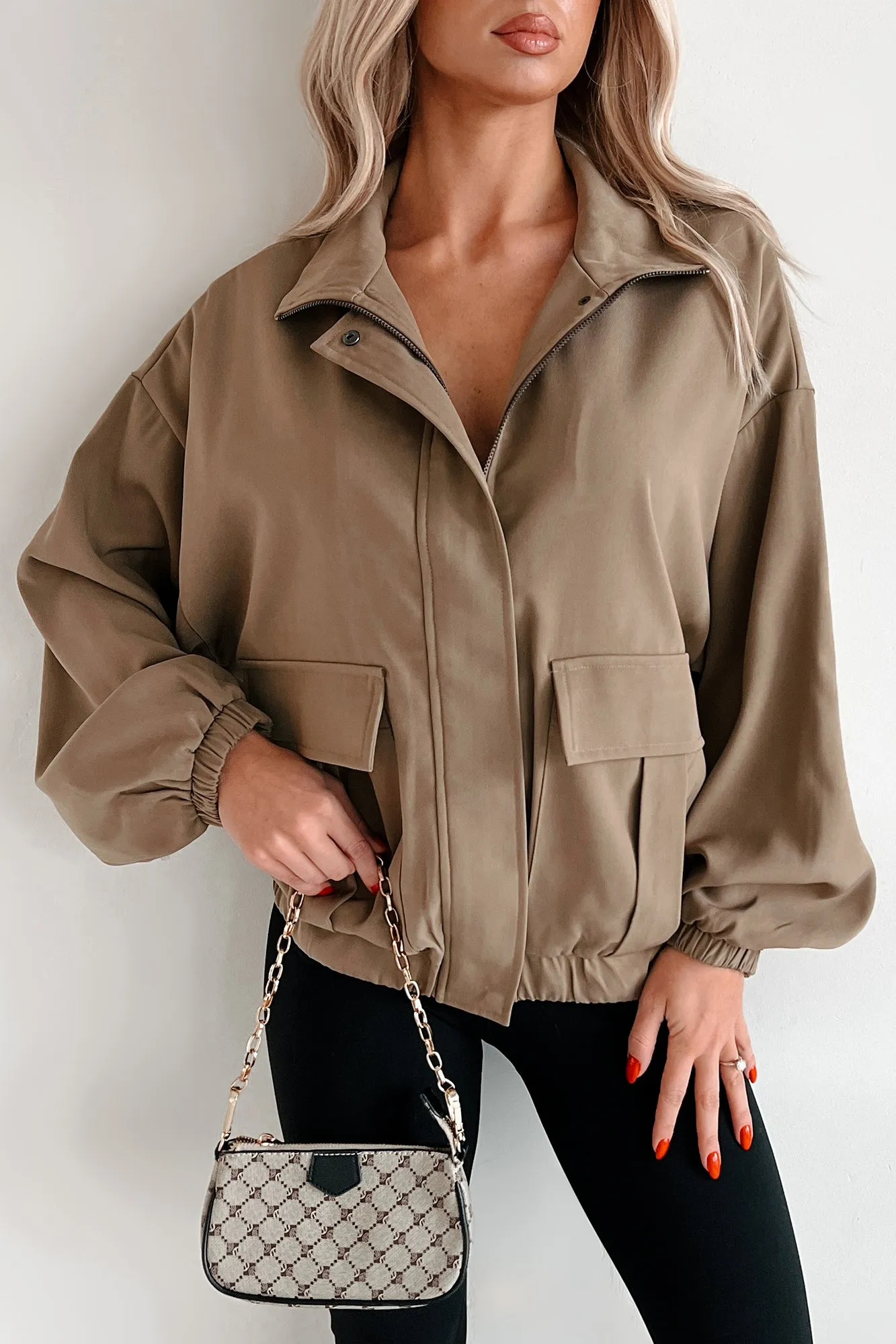 Cool Afternoons Lightweight Zip-Up Jacket (Khaki)