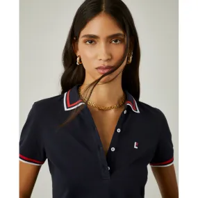 Cotton piqué polo with stripes