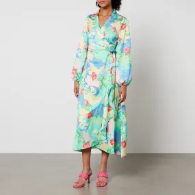 Cras Laracras Printed Satin Wrap Maxi Dress - EU 34/UK 8 | Coggles