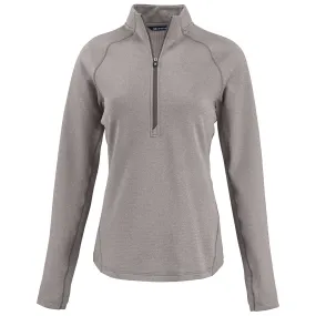 Cutter & Buck Women's Elemental Grey Heather Peshastin Eco Recycled Half Zip Pullover