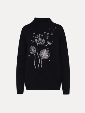 Dandelion Crystal Embroidered Pullover