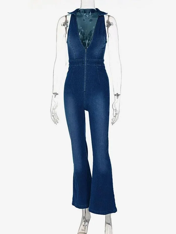 Denim Jumpsuit Sleeveless Women's Denim Jeans 2025