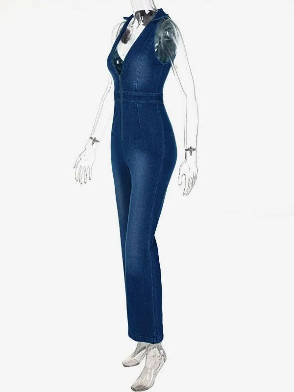 Denim Jumpsuit Sleeveless Women's Denim Jeans 2025