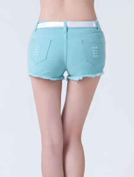 Denim Jeans Shorts for Women High Waist Retro Fashion - Washed out