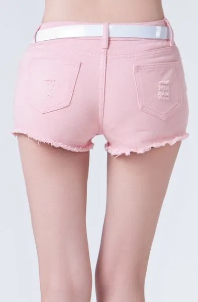 Denim Jeans Shorts for Women High Waist Retro Fashion - Washed out