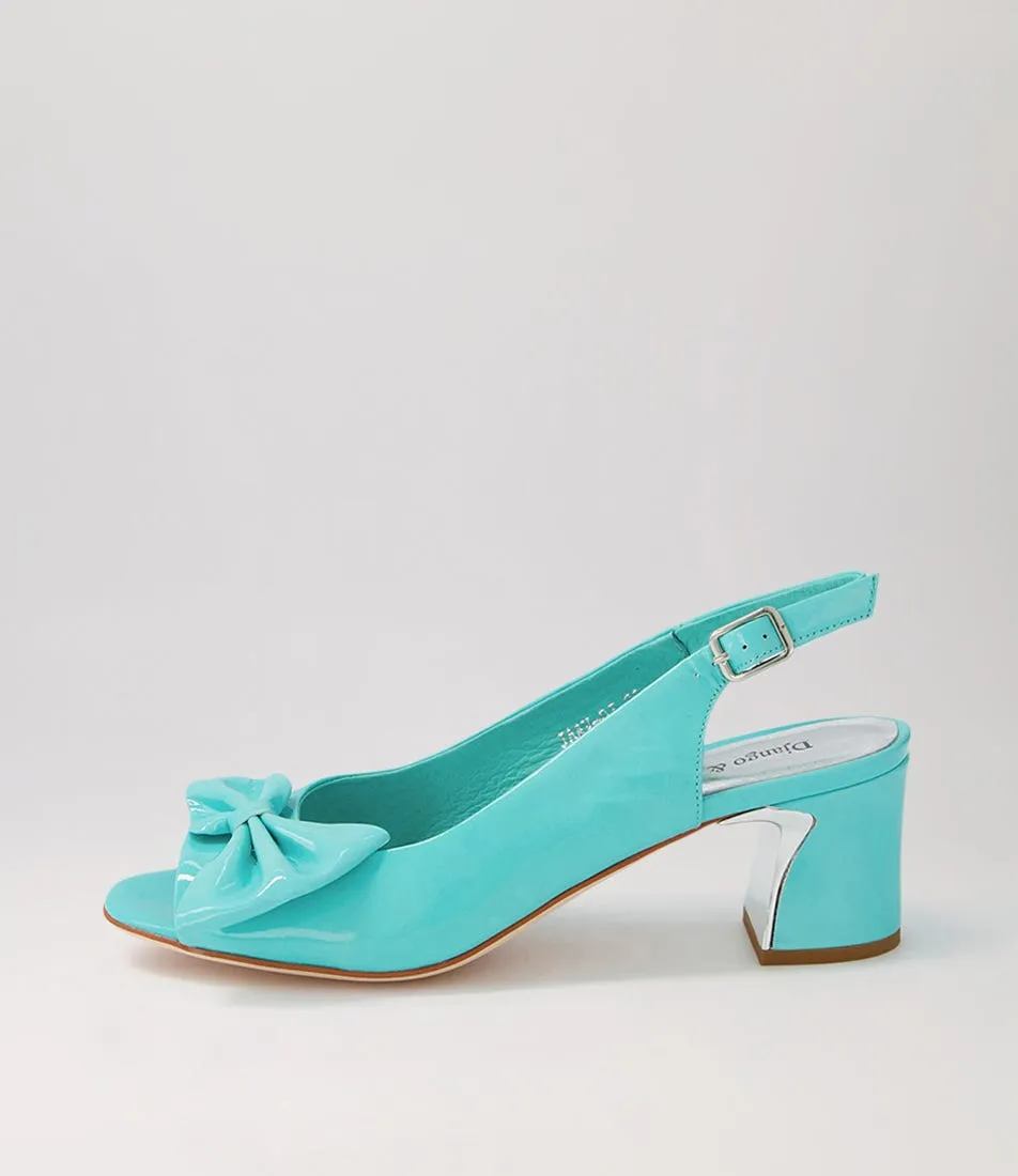 DJANGO & JULIETTE Jaav Aqua Patent Leather Sandals