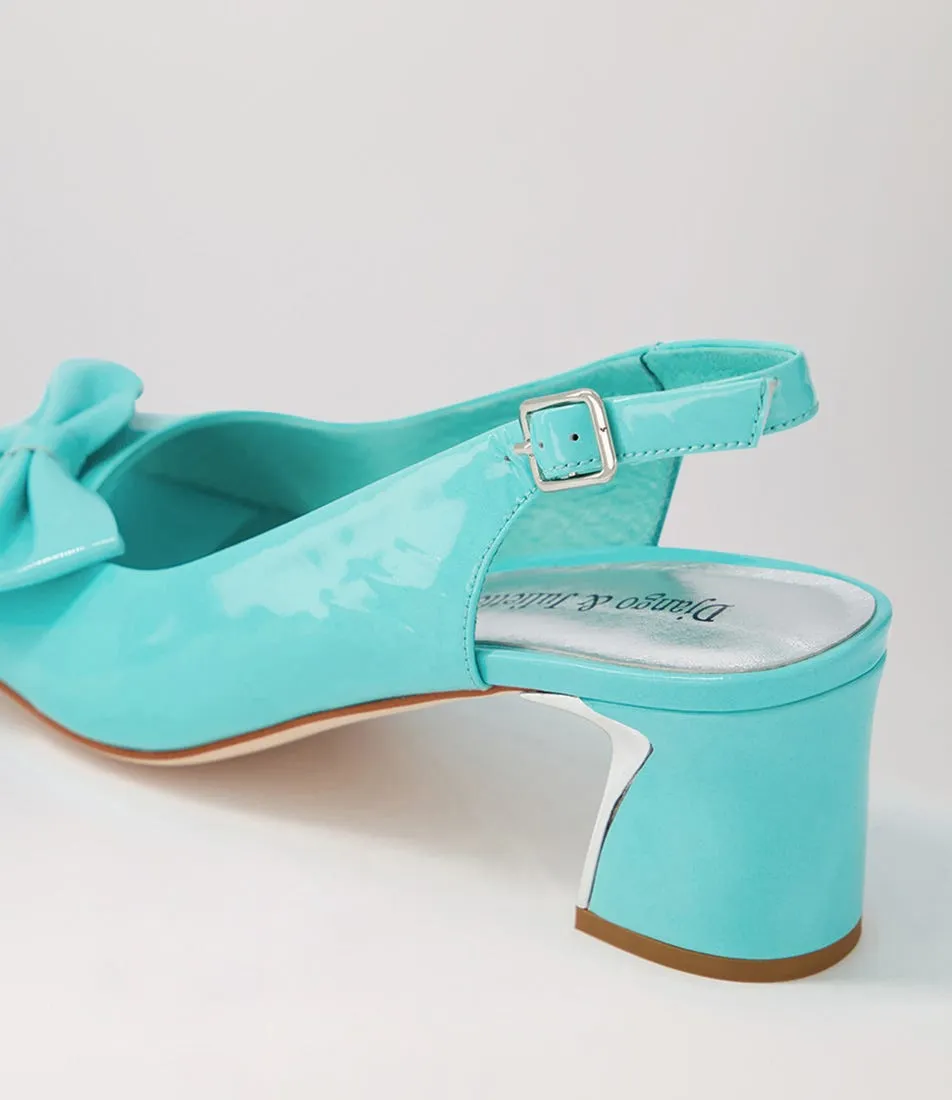 DJANGO & JULIETTE Jaav Aqua Patent Leather Sandals