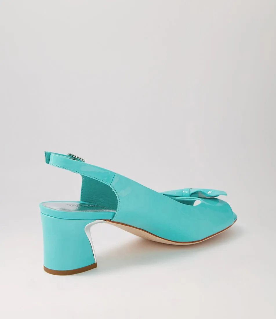 DJANGO & JULIETTE Jaav Aqua Patent Leather Sandals