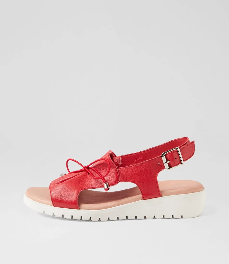 DJANGO & JULIETTE Malika Red White Leather Sandals