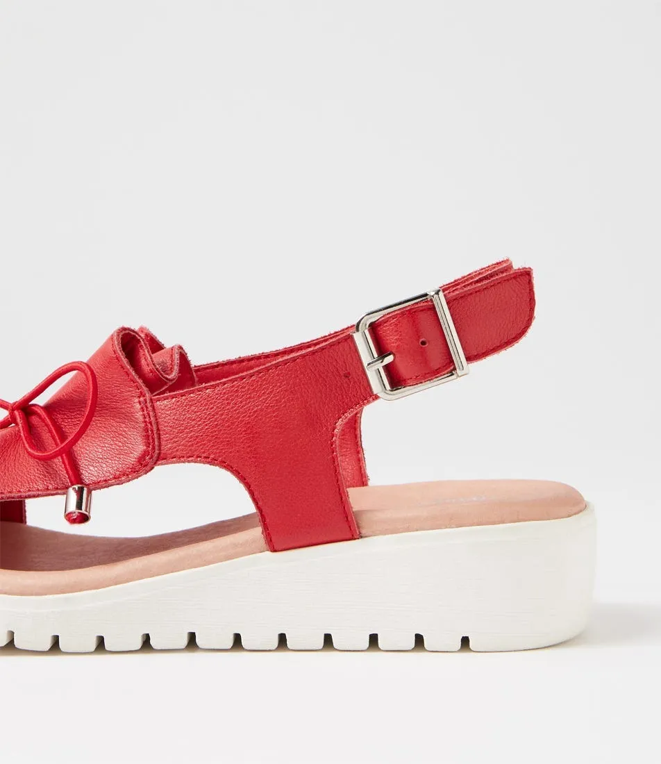 DJANGO & JULIETTE Malika Red White Leather Sandals