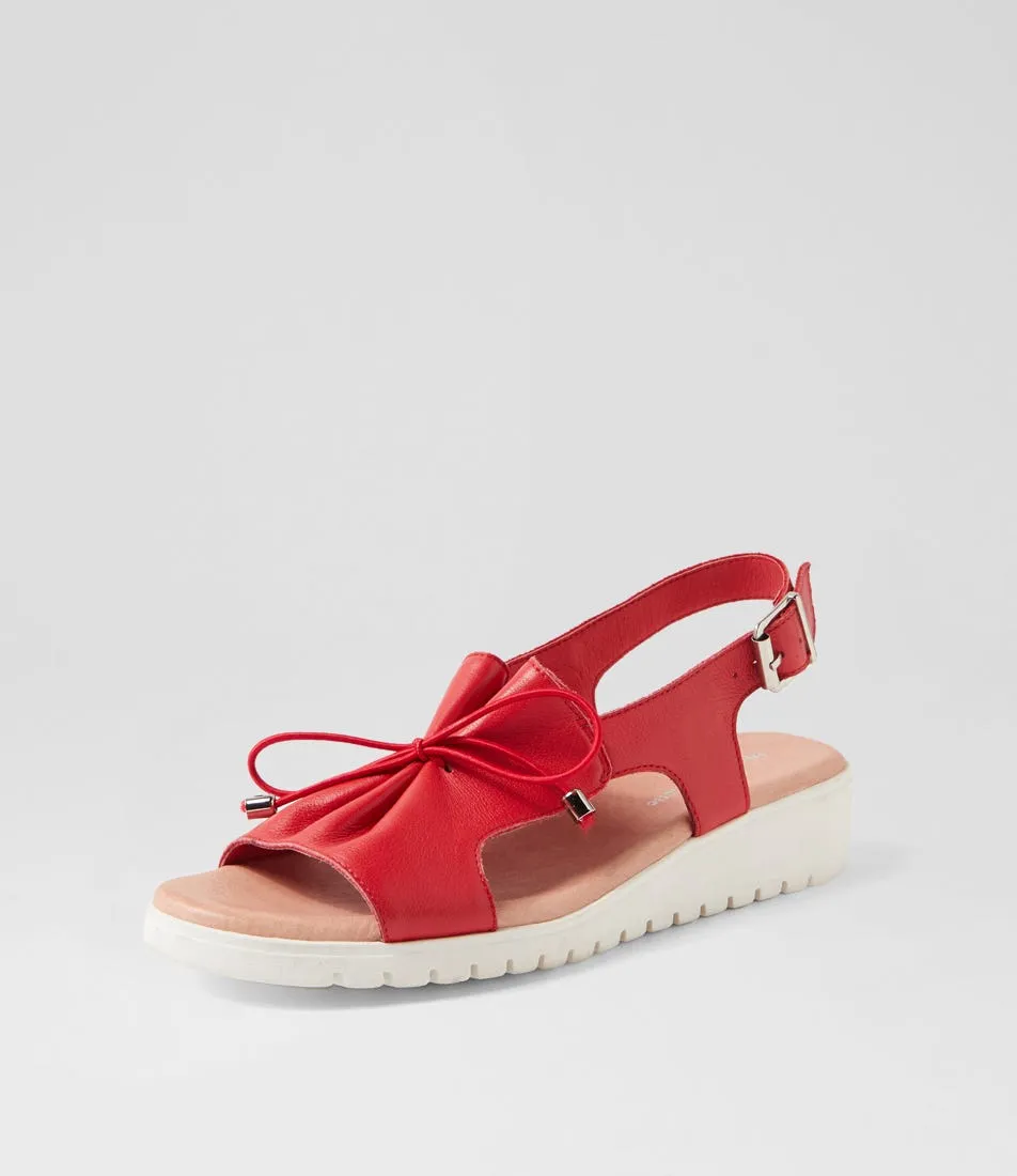 DJANGO & JULIETTE Malika Red White Leather Sandals