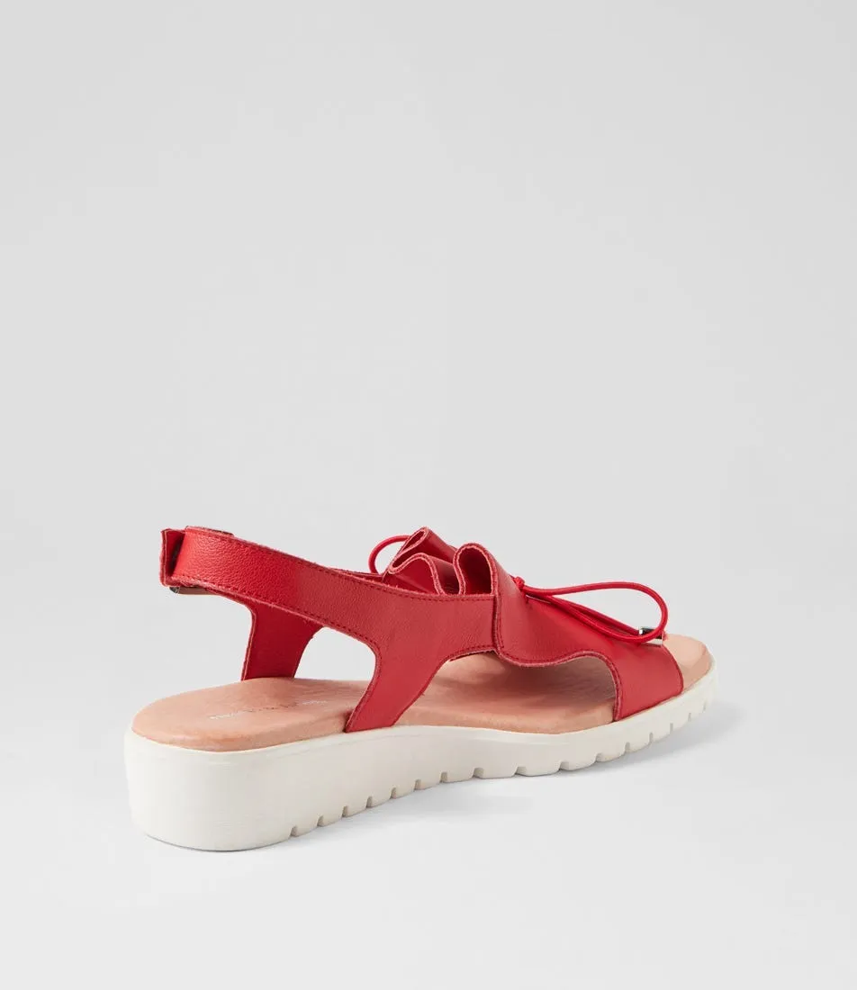 DJANGO & JULIETTE Malika Red White Leather Sandals