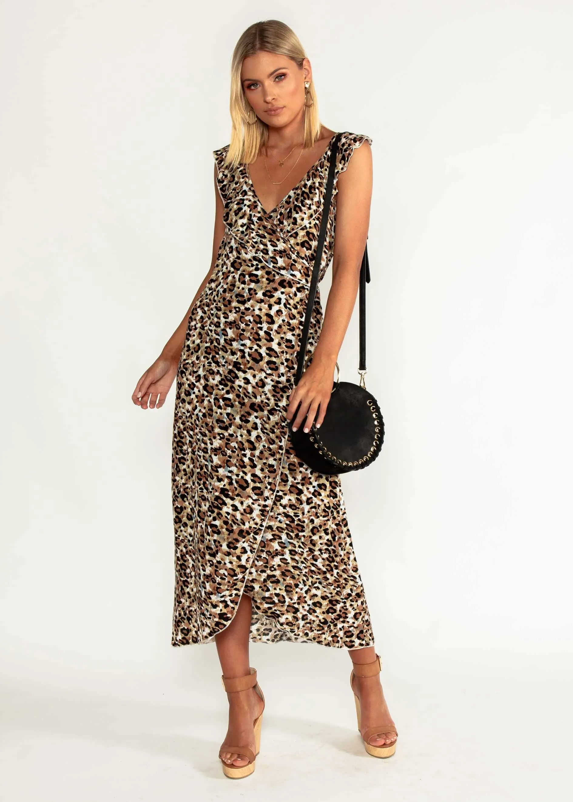 Flo Wrap Maxi Dress - Leopard