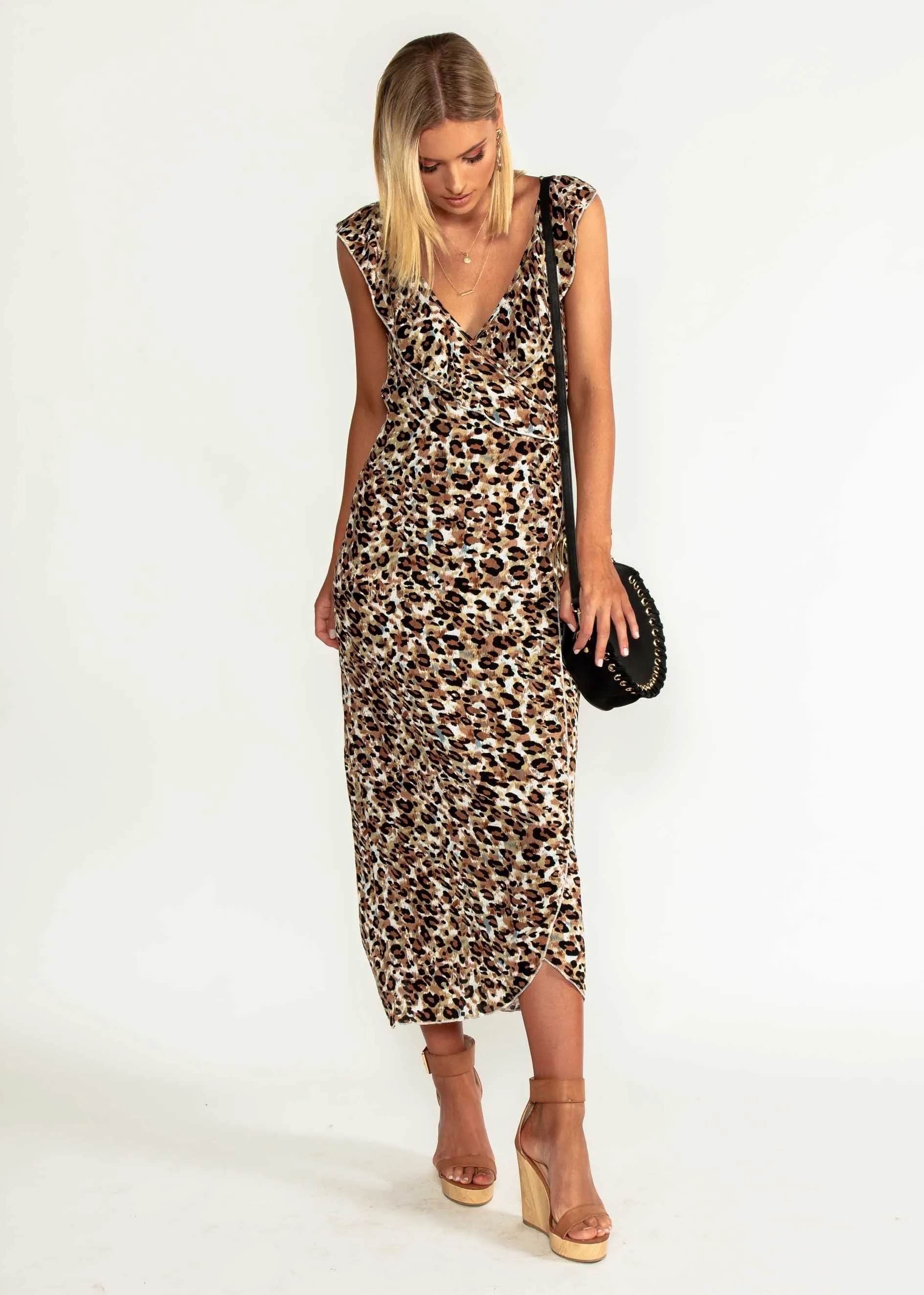 Flo Wrap Maxi Dress - Leopard