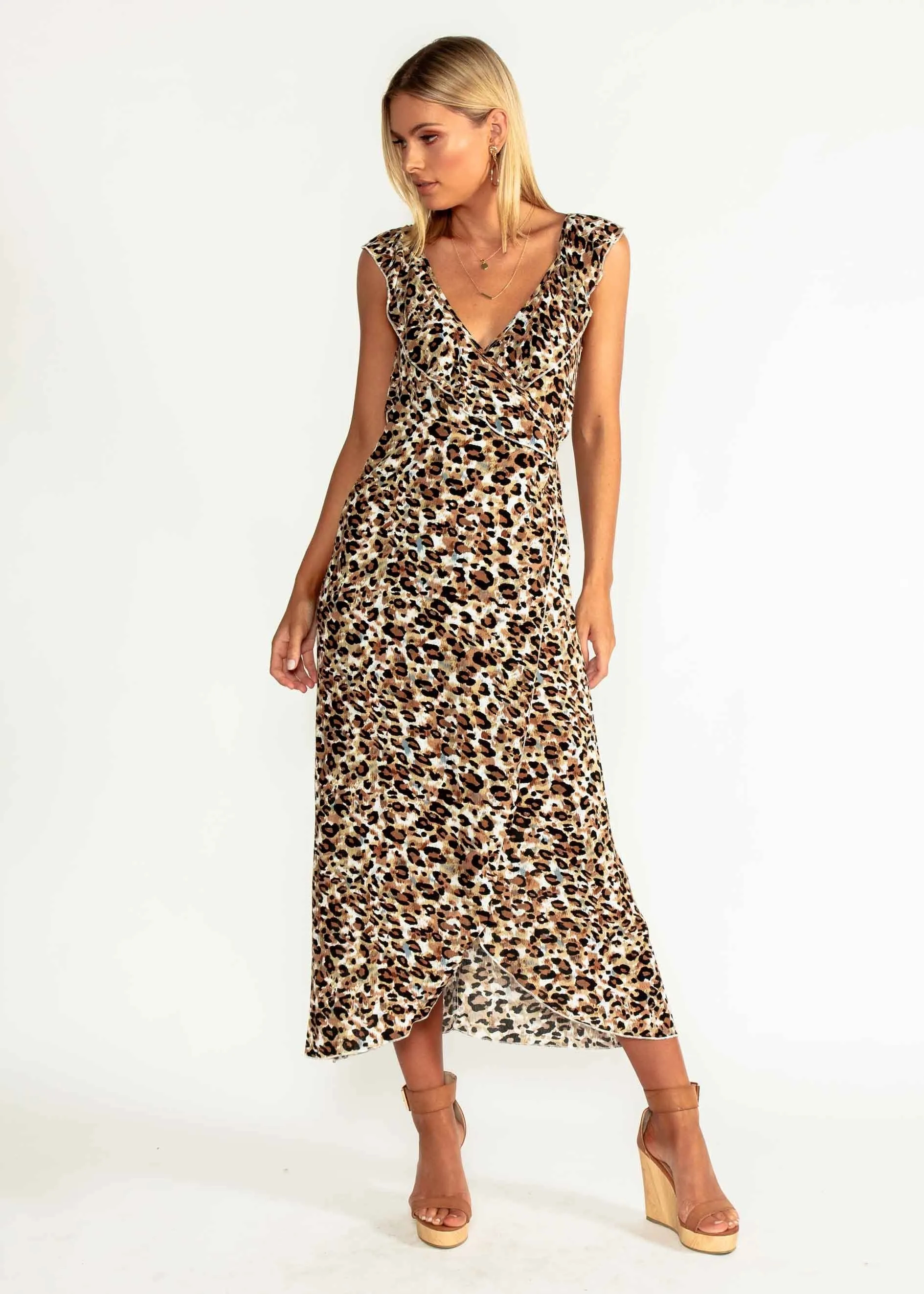 Flo Wrap Maxi Dress - Leopard