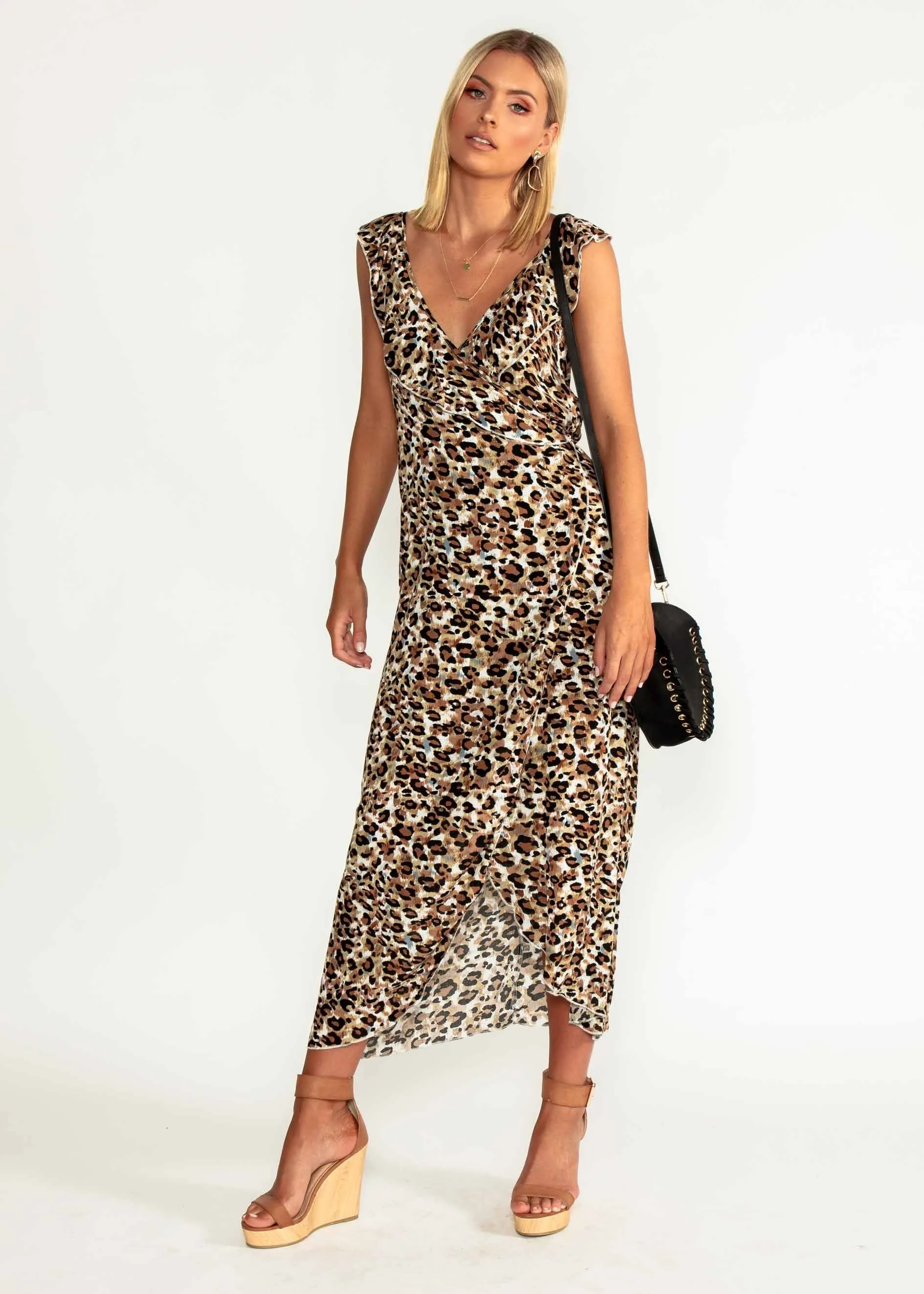 Flo Wrap Maxi Dress - Leopard