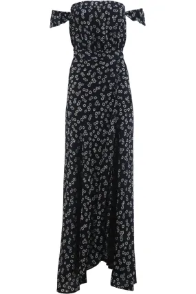 FLYNN SKYE WRAP EFFECT FLORAL PRINT CREPE MAXI DRESS SMALL