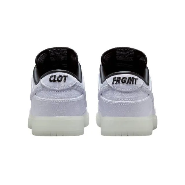 Fragment design x clot x nike dunk low (20th anniversary/ white/ black) men us 8-13 fn0315-110