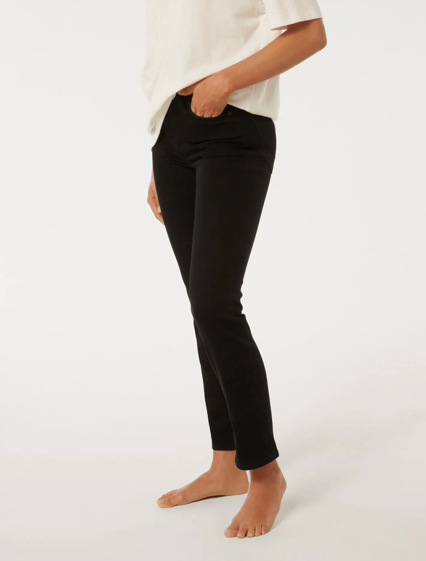 Fran Straight-Leg Cropped Jeans